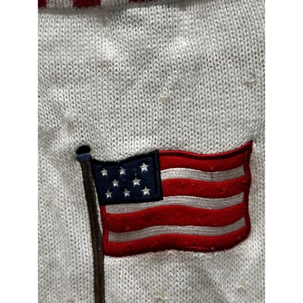 Quacker Factory Vtg , USA, America, 4th of July, Quarter Sleeve Sweater Knit Top - Picture 7 of 9